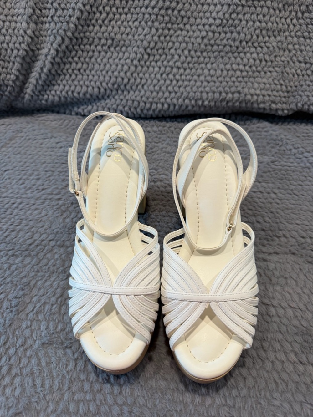 Franco Sarto White Strappy Slingback Sandals